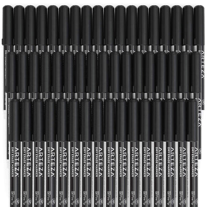 ARTEZA Black Dry Erase Markers Pack of 52, Fine Tip, Low-Odor Black Ink, Classroom-Preferred Whiteboard Markers