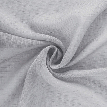 Light Gray Sheer Curtains Linen Textured Weave for Master Guest Bedroom 2 Panels Rod Pocket Modern Stylish Semi Sheer Drape Summer Curtain for Small Window Home Fashion 52 x 63 Inch Length Silver Grey