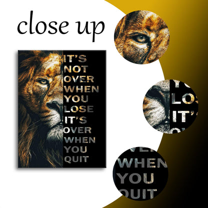 PJQART Motivational Posters Animal Lion Canvas Print Wall Art Inspirational Quote Picture Painting Modern Home Decor Inspiring Artwork for Living Room Bedroom Office Ready to Hang [18''W x 24''H]
