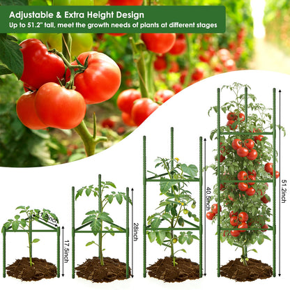 CEWOR Tomato Cage - 6 Pack Tomato Cages for Garden, 51.2inch Tall Tomato Trellis Triangle Stakes for Climbing Plants Outdoor, Plant Cages Structure for Pots, Raised Garden Bed, Vegetables