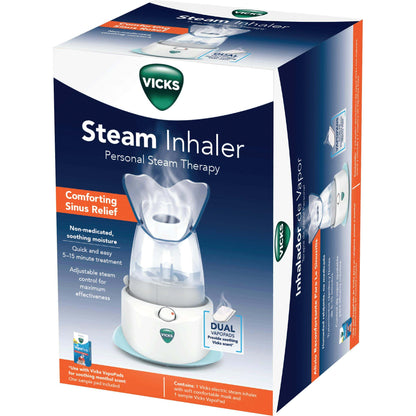 Vicks Personal Steam Inhaler for Targeted, Natural Steam Relief for Allergies, Congestion, Cough & Colds, and Sinus Irritation, Use with VapoPads - 1 Included