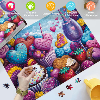 TangMosaic Chocolate Delight Jigsaw Puzzle, Puzzles for Adults 1000 Pieces, Home Decoration Puzzle, Interlock Perfectly No Dust, Gifts for Valentine's Day Easter