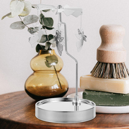 HOLIDYOYO Rotating Aromatherapy Candle Holder with Magnetic Base and Stainless Steel Tray 8.66 Inch Tealight Candle Holder for Home Decoration Parties Weddings