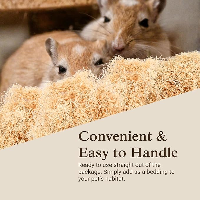 The Habitat Life - Natural Fine Cut Excelsior - for Birds, Hamsters, Gerbils, Rats & Other Small Mammals - Soft & Absorbent - Wood Fiber - Dye-Free & Safe - Small - 2 Pack