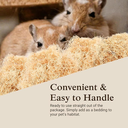 The Habitat Life - Natural Fine Cut Excelsior - for Birds, Hamsters, Gerbils, Rats & Other Small Mammals - Soft & Absorbent - Wood Fiber - Dye-Free & Safe - Medium - 1 Pack