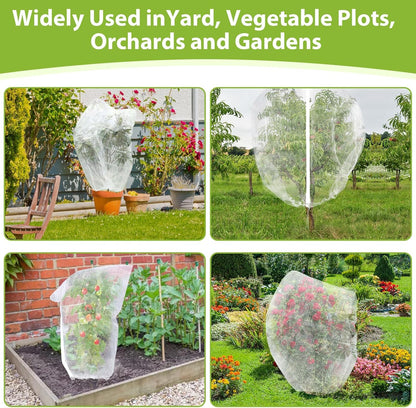 Large Fruit Tree Netting with Drawstring and Zipper, 15 * 15FT Garden Netting for Garden Protection, Insect Bird Netting for Fruit Trees, Protection from Anti Birds, Bugs,Cicadas, Insects