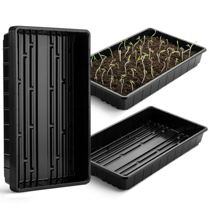 Mr. Pen- Seed Starter Trays, 5 Pack, 17"x10"x2.4", Durable Plastic Growing Trays, Stackable and Reusable Seedling Starter Kits for Indoor, Outdoor, Greenhouse Gardening, Planting, Hydroponic Systems