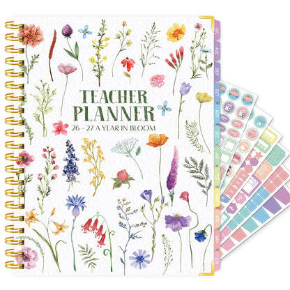 2026-2027 Teacher Planner - Lesson Plan Book for Teachers 26-27, 8.5"x11" Big Academic Planner from July 2026 to June 2027, Weekly & Monthly School Agendar Book with Tab,Stickers for Teachers Supplies