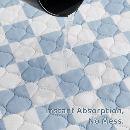 2 Pack Blue Checkered Washable Pee Pads for Dogs, Checkered Reusable Dog Pee Pads, for Puppy Playpen, Crate, Whelping Box, Potty Training, Cute Aesthetic Absorbency, Leak-Proof Non-Slip