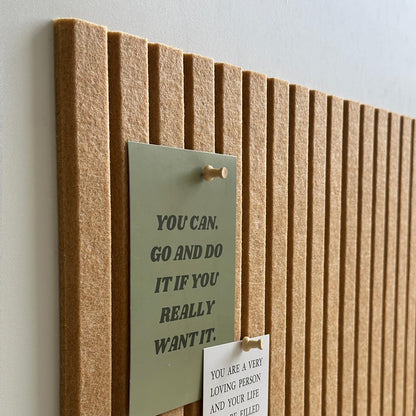 Large Cork Board for Office, 8 Pack Felt Wall Tiles with Slat Wall Paneling and Safe Removable Adhesive Tabs, Felt Bulletin Board Pin Board Cork Boards for Walls - Mustard