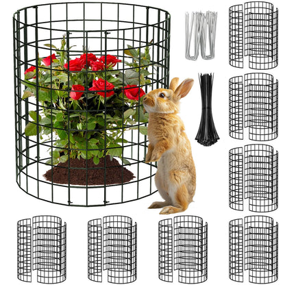 8 Packs Round Plant Protector from Animals,Metal Wire Mesh Garden Plant Cages for Outdoor Gardening Supplies, Garden Protection Rabbits Chickens Ducks for Vegetables, Flowers, Shrubs (16'' x 12'')