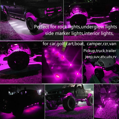 FZSSHYG 20 Pcs Purple LED Rock Strip Lights,Wheel Well Underglow Lighting Kits,Car Rock Lights Exterior Side Marker Lights for Wrangler Truck Golf Cart RV RV SUV Offroad