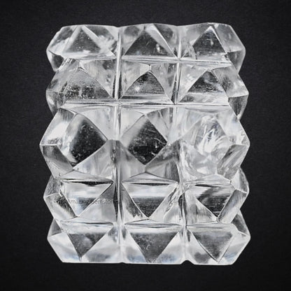 Amazing Gemstone Clear Quartz Crystal Cube with 54 Pyramid - 1" Mini Lemurian Pyramid Cube Figurine of Natural Stone Pyramid for Meditation, Reiki, Chakra Balancing Vastu Pooja and Crystal Grids
