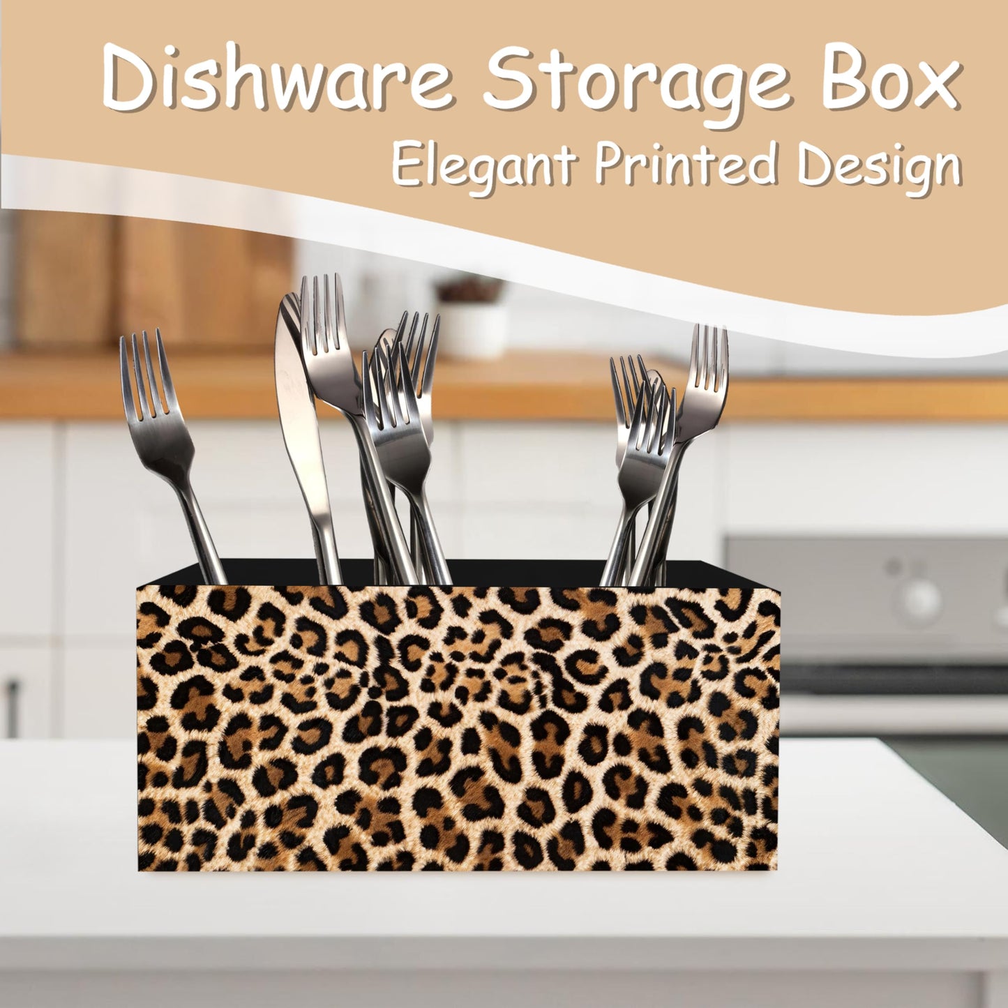 YTRGI Leopard Print Pen Pencil Holder Organizer for Desk, Leopard Print Room Decor, Preppy Cheetah Kitchen Cooking Brush Makeup Utensil Holder (Black)