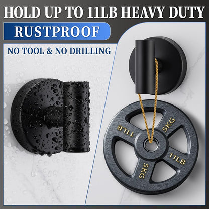 warlve Heavy Duty Reusable Suction Cup Hooks for Shower - No Drill Bathroom/Glass/Mirror/Tiles & Metal and Smooth Non-Porous Surfaces for Towels, Robes, Loofahs(4, Matte Black)
