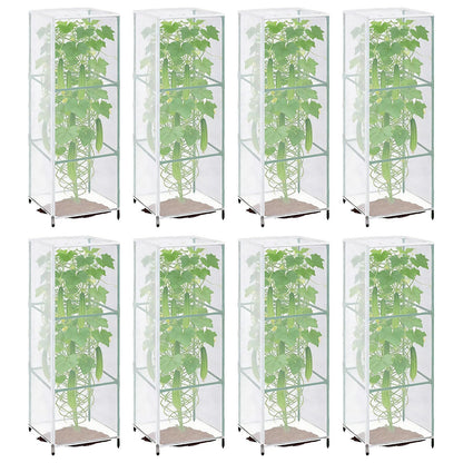 Ukontagood 8 Pack Garden Bird Netting Plant Cover for Square Tomato Cage, 59" x 17.7" Garden Netting Barrier Mesh with Drawstring Ultra Fine Plant Cover for Protecting Plants