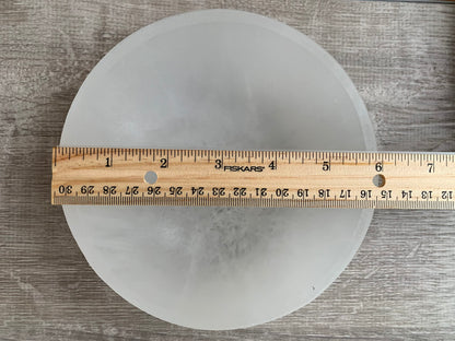 GAF TREASURES Extra Large Selenite Bowl, 6" Gemstone Carved Selenite Crystal Charging Bowl, Large Selenite Crystals Bowl For Smudging and Reiki