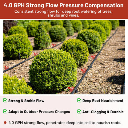 NRWRTY 50 PCS 4 GPH Pressure Compensating Drip Irrigation Spot Dripper, Max Flow Drip Irrigation Emitters Heads for Dry Soil Thirsty Plants, Irrigation Drippers Parts for Arid Area Outdoor Irrigation