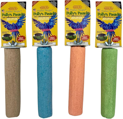 Polly's Pastels Nail Trimming & Beak Conditioning Safety Perch for Cockatiels, Cockatoos, Macaws, Parakeets, Budgies, Parrots and All Other Birds (Blue, X-Large-2" Dia. x 9" Long)