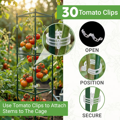 Tomato Cage - Large Trellis Stakes and Plant Support Structures for Vegetables and Climbing Plants - Tall Tomato Cages for Garden, Pots, Raised Garden Bed Outdoor Supplies (3 Pack - Up to 48")