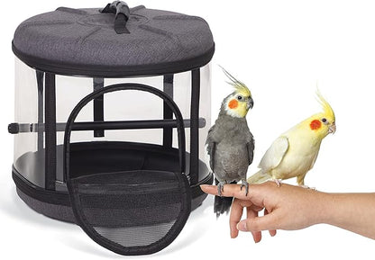 K&H Pet Products Mod Bird Carrier Travel Cage Gray/Clear 17 X 17 X 15.5 Inches