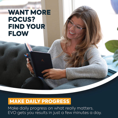 EVO Planner Daily Journal Non Dated Weekly Monthly Gratitude Agenda - Happiness Goals Productivity (Quarterly 90-Day Planner)