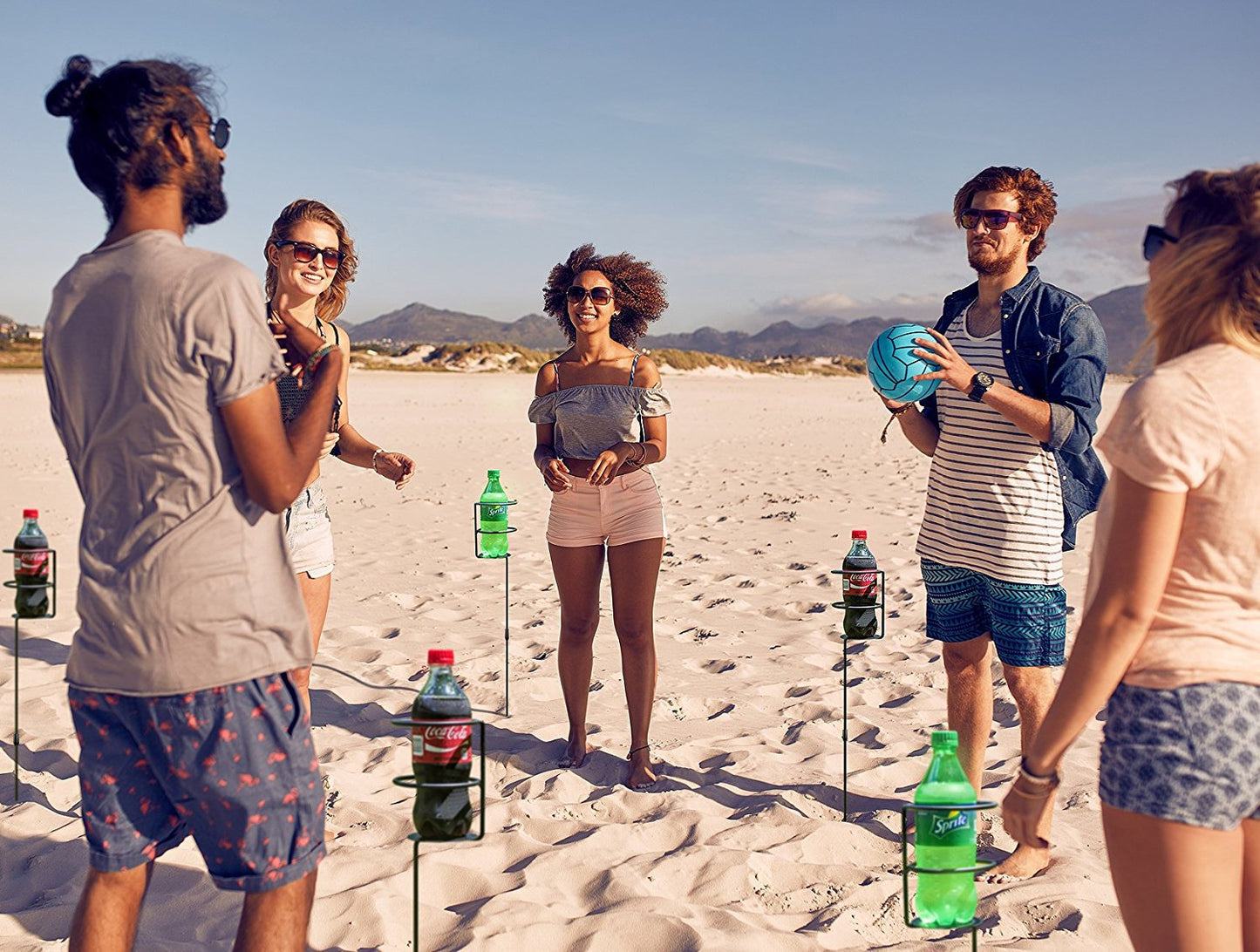 Sorbus® Outdoor Beverage Heavy Duty Drink Holder Stakes, Set of 4- Holds a Variety of Beverages Sizes - Great for Beach, Picnics, Tailgating, and More