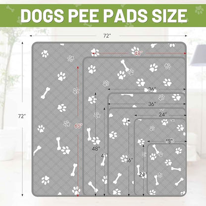 PatiencET Washable Dog Pee Pad, 48" x 65" Extra Large, Super Absorbent Reusable Waterproof Floor & Sofa Protector for Large Dogs, Whelping & Incontinence