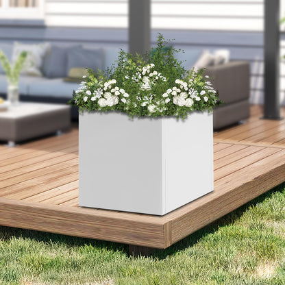 VNUIWDSG Cube Planter Box 24x24x24 Inch, Large Square Indoor Outdoor Galvanized Steel Planter with Baking Paint, Heavy Duty Metal Flower Pot for Garden Patio Deck Yard