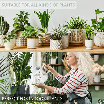 Watering Can Indoor Plants, 35oz Small Stainless Steel Metal Watering Can Modern Decorative Watering Pot with Long Spout for Indoor House Plant Bonsai Garden Flowers (White 1)