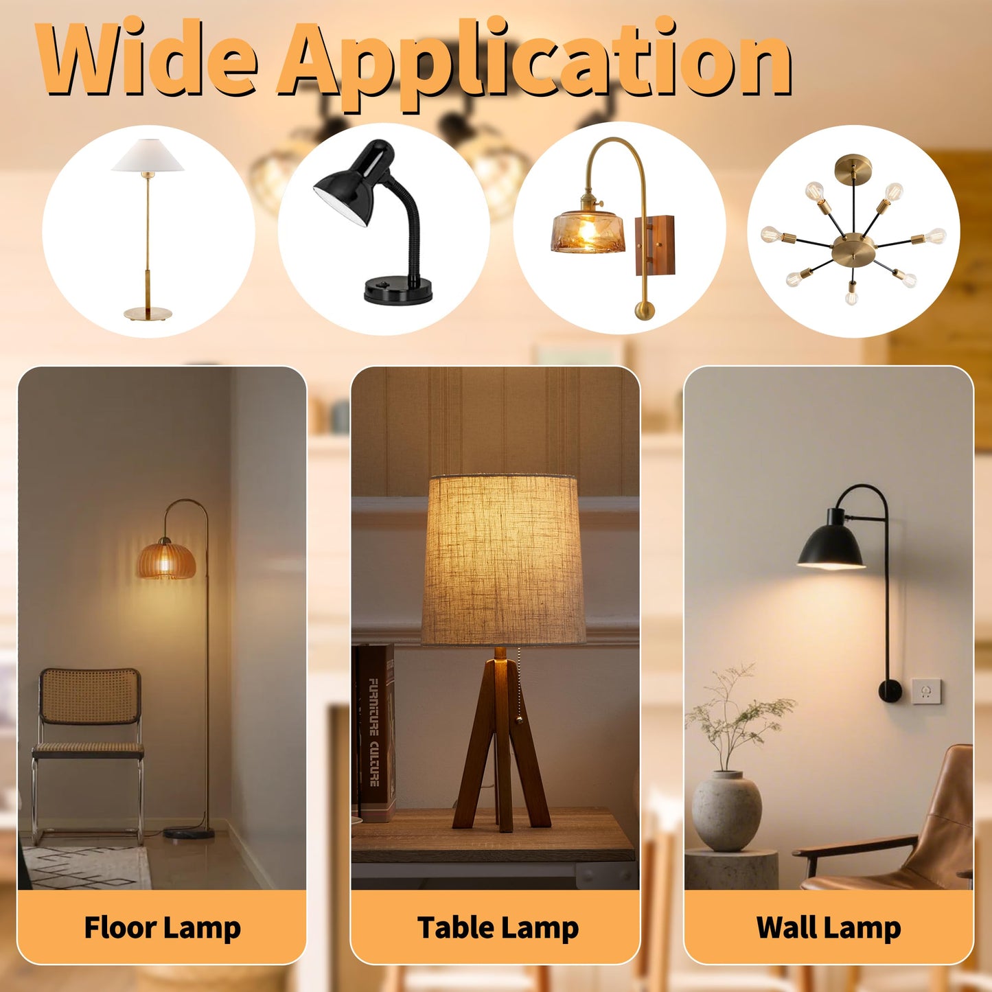 Warm Incandescent Light Bulbs 60 Watt,A19/A60 Vintage Style Edison Bulbs E26,Soft Yellow Light Bulbs,Amber Bulbs,Retro Light Bulb Old Fashioned,Halogen Dimmable Edison Bulb Squirrel Cage 12 Pack