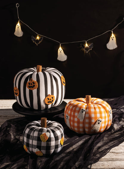 Mud Pie Halloween Beaded Ghost Icon Pumpkin Sitter