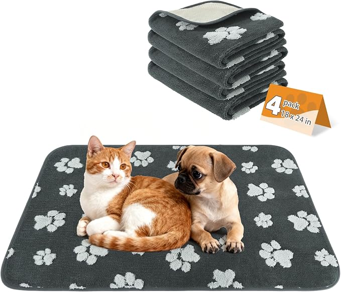 KOOLTAIL Washable & Waterproof Dog Whelping Pad for Small Dogs, Super Absorbent & Soft Warm Plush Puppy Pads Potty Training, Quick Dry Reusable Pet Mats for Whelping Box Supplies,Playpen,Crate,18"*24"