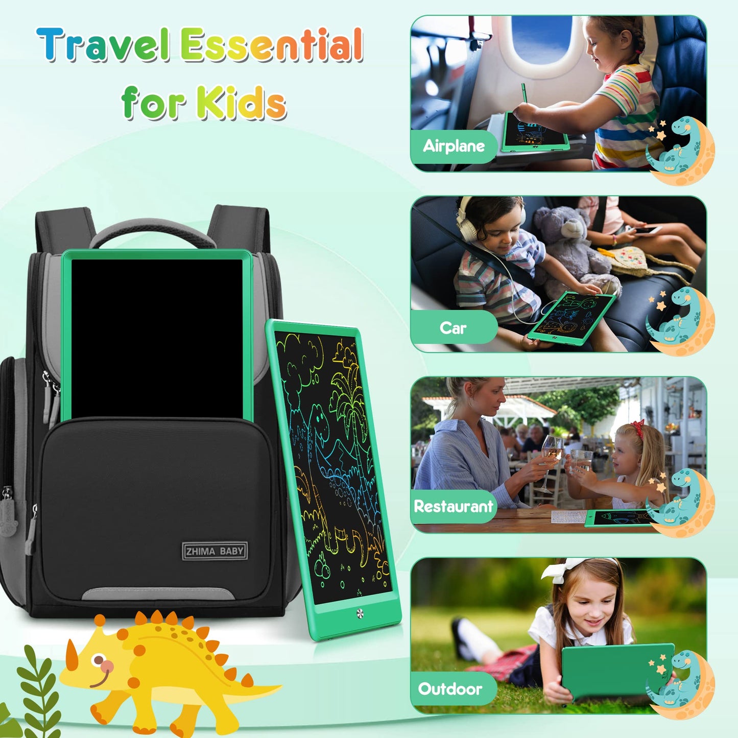 FLUESTON LCD Writing Tablet, Doodle Board Gifts for 3-8 Year Old Girls Boys, 10 Inch Colorful Electronic Board Drawing Pad for Toddlers, Christmas Birthday Gifts for Kids，Erase Lock Writing Board