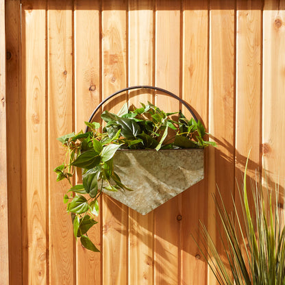 DII Galvanized Planter Collection Wall Hanging, Diamond, 14.5x4x14.5, Iron