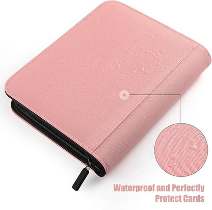 Card Binder 4 Pocket with Zipper, 288 Pockets Trading Card Holder Book, Premium PU Cover Zip Folder Binder, Side Loading Carrying Case Binder Album for TCG, MTG, Sports Cards, Game Cards