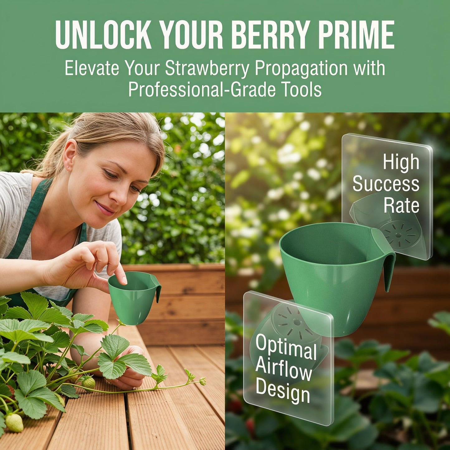 IEUDNS 20Pcs Strawberry Propagation Cup Side Hanging Lightweight for Gardener Accessory Cultivation Tool Multipurpose Seedling Pot, Size L