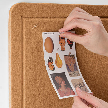 Lightomorrow Bulletin Board, 35 x 17 1/2 inches Felt Board - Decorative Pin Board, Cork Board Alternative for Wall, Foldable Self-Adhesive Vision Board Prayer Board with 20 Pushpins-Apricot