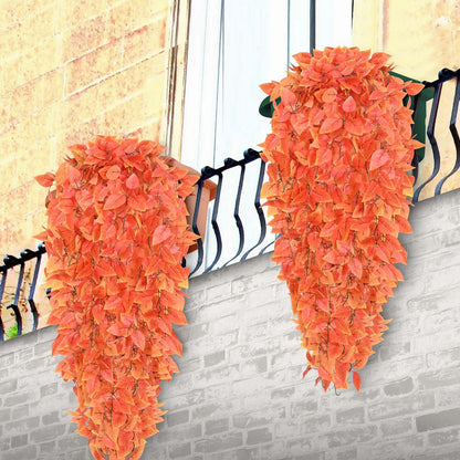 BLEUM CADE Fake Hanging Plants, 4pcs Artificial Hanging Plant, Faux Orange Vines Hanging Plant for Wall Home Living Room Indoor Outdoor Fall Decor (No Baskets)