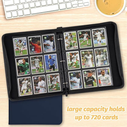 Trading Card Binder, Card Collection Binder Album Folder with 720 Side Loading Pockets, 9 Pocket Trading Card Album Folder for TGC,MTG, Baseball Cards, Yugioh