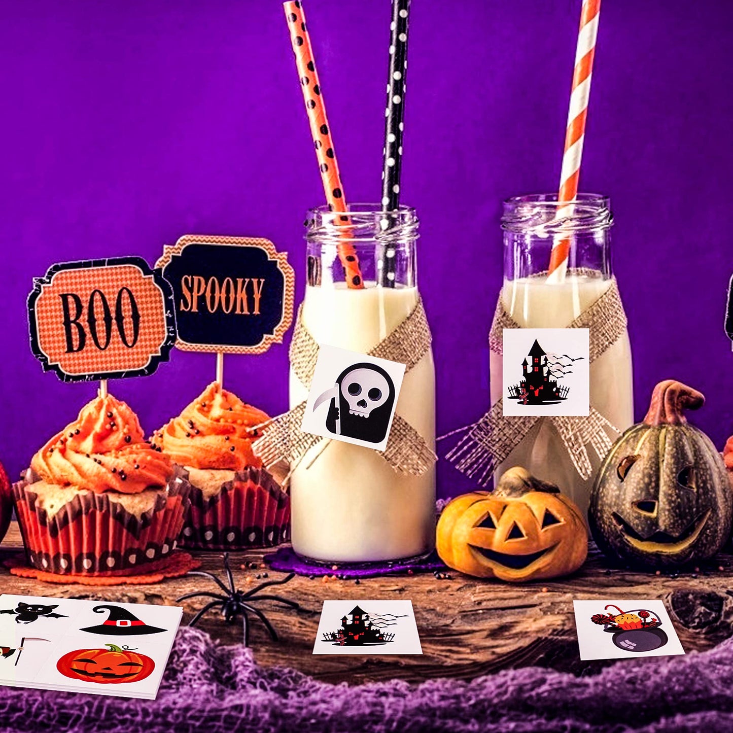 Max Fun 192pcs Halloween Party Favors Toys Stamps Halloween Stickers for Kids Halloween Party Supplies, Goodies Bags, Classroom Game Reward Prizes(Halloween)