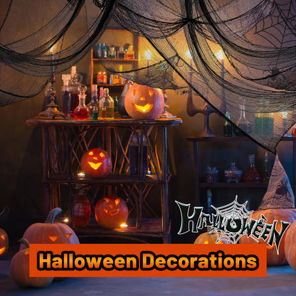 4-Pack Spooky Black Halloween Gauze - 30x120 Inch, Scary Cloth for Haunted House, Outdoor Patio, Garden, Indoor Wall Windows, Halloween Decorations