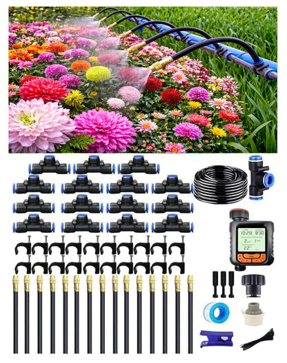 Drip Irrigation System,Automatic Garden Watering System, 360 Adjustable Mist Sprayer Nozzle, High Volume Water Flow Rotating Sprinkler Head for Garden,Patio,Potted Plants, Fine Misting to Jet Spray