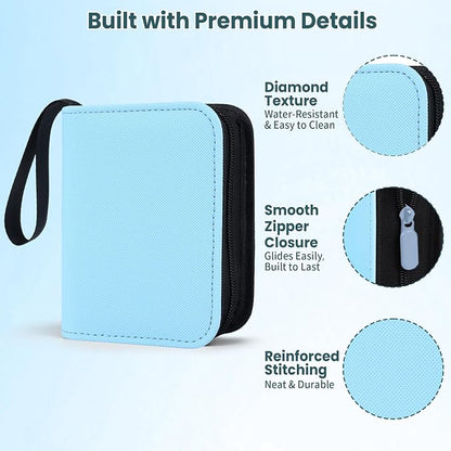 Mini Trading Card Binder Album, 1 Pocket Card Binder with 20 Double-Sided Pages 40 Pockets, Side Loading Small Card Binder for Trading Cards, Single Card Holder Book for Collectors and Kids