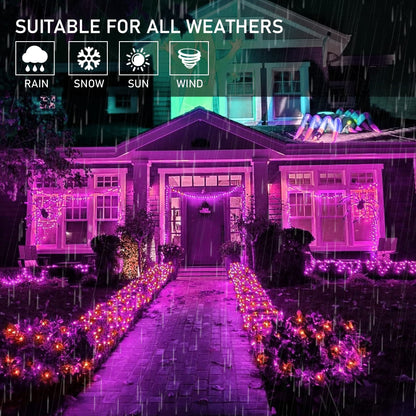 weillsnow 198 LED Halloween Net Lights,9.8FT*6.6FT Connectable Plug in Waterproof Mesh Lights with 8 Modes, Halloween Decorations Outdoor for House, Garden, Bush Decor