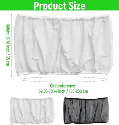 2 Pcs Bird Cage Seed Catcher, Bird Cage Seed Catcher Guard Nylon Net Cover, Adjustable 137.8-196.9 Inches Circumference (Black & White, XL)