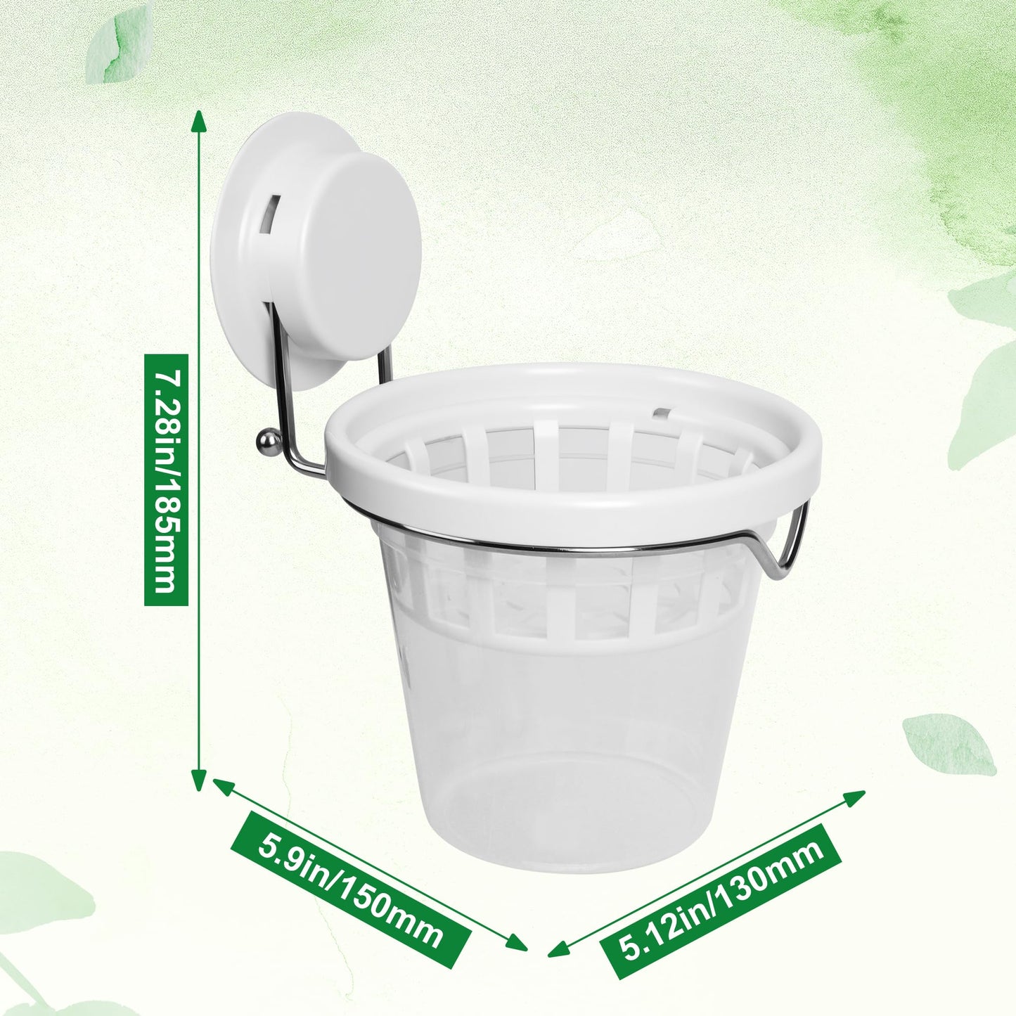 6 Pcs Window Propagation Stations Plastic Wall Hanging Planter with Suction Cup Holder Window Mounted Plant for Hydroponics Plants, Home, Office, Bathroom, Living Room Decor and Any Smooth Surface