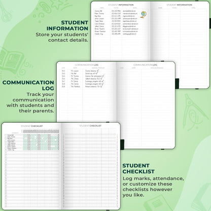Clever Fox Teacher Planner – School Year Planner with Calendars & Lesson Plans – Teacher Plan Book for Classroom & Homeschool Organization - Undated, 7x10″, Hardcover (Dark Green)