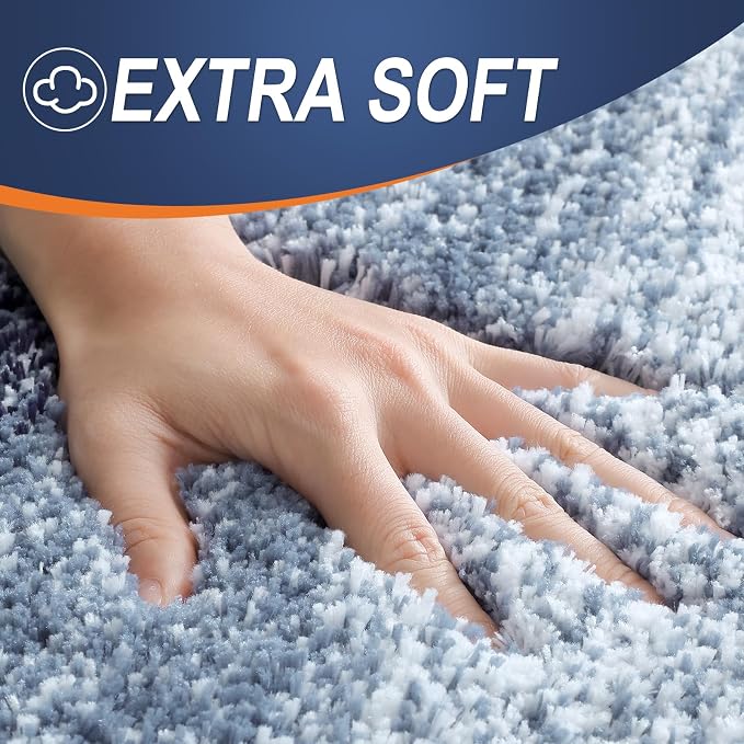 OLANLY Large Bathroom Rugs Mat 54x24, Extra Soft Absorbent Microfiber Bath Rugs, Rubber Backing, Quick Dry, Washable Bath Mats for Bathroom Floor, Tub and Shower, Home Decor Accessories, Airy Blue