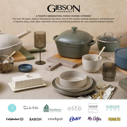 Gibson Home Amelia Court Porcelain Chip and Scratch Resistant Dinnerware set, Service for 4 (12pcs), White (Soft Square)